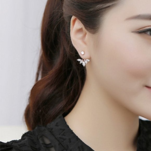 “Diamond Princess" Floral Unique Cute Stud Earring - Picture 9 of 14